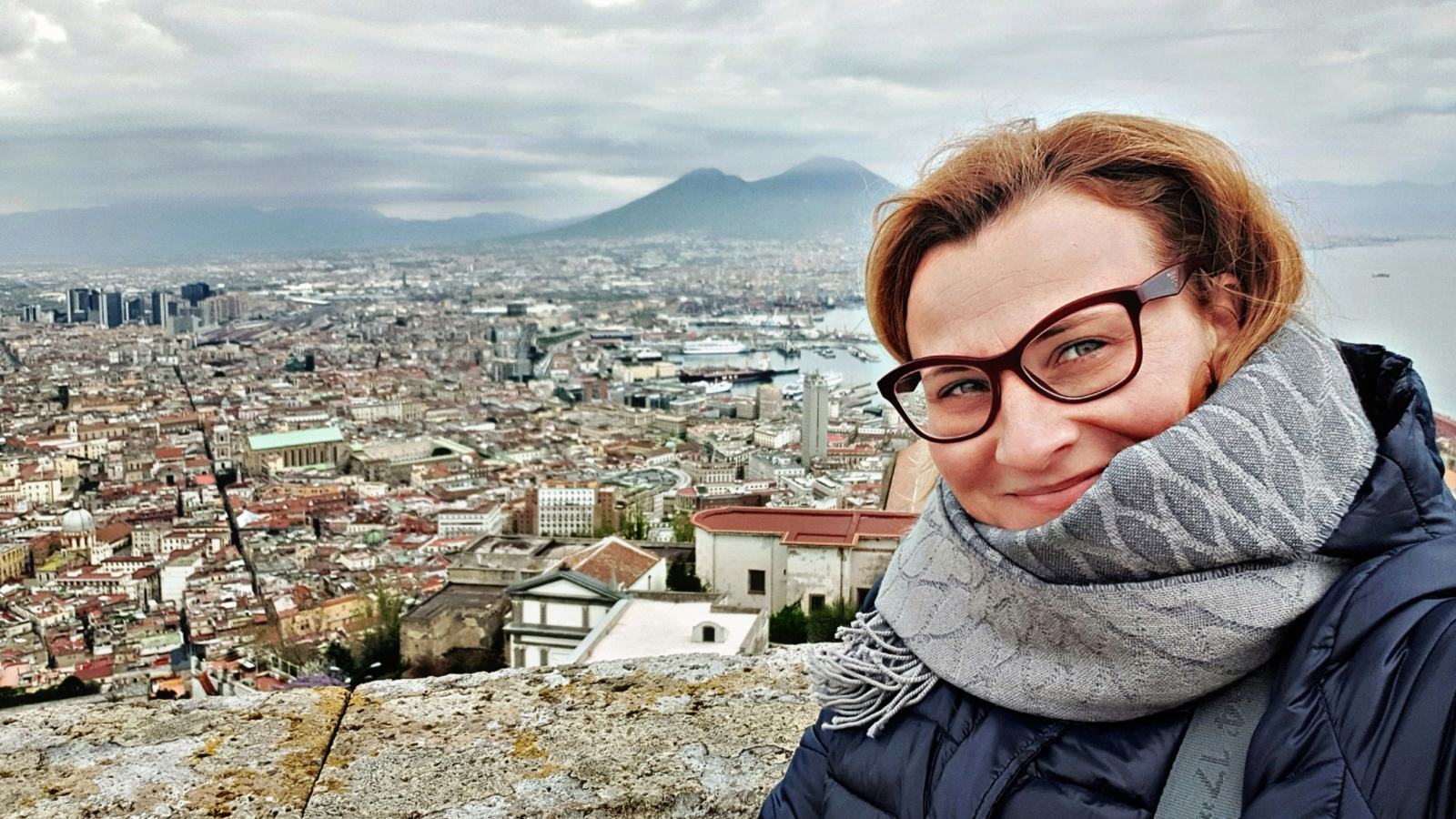 Vista da Castel Sant'Elmo sul Vesuvio e su Spaccanapoli